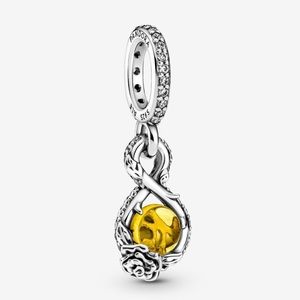 Disney Belle Infinity & Rose Flower Pendant